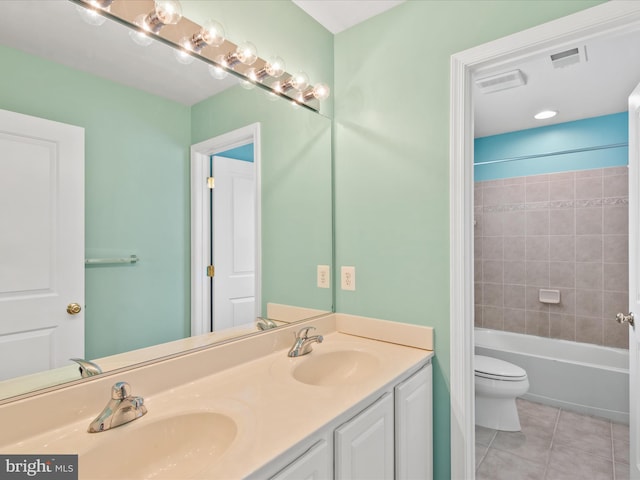 27173 Barefoot Blvd Unit 15, Millsboro, DE 19966 - full bathroom featuring tile patterned flooring, double vanity, toilet, and shower / bathtub combination