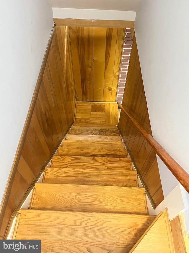5 Coliston Rd Unit C, Reisterstown, MD 21136 - stairway featuring wood walls and wood finished floors