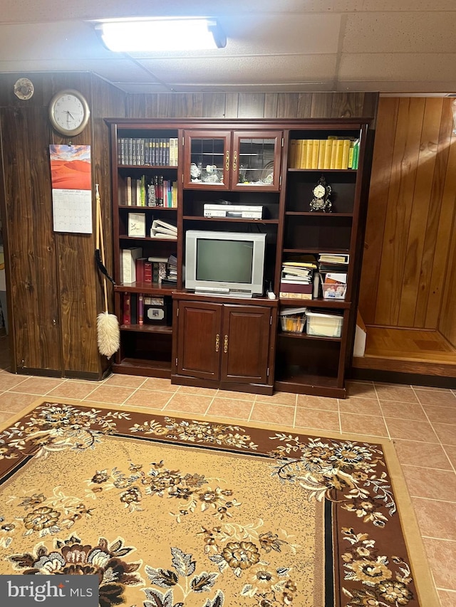 5 Coliston Rd Unit C, Reisterstown, MD 21136 - living area with light tile patterned flooring and wood walls
