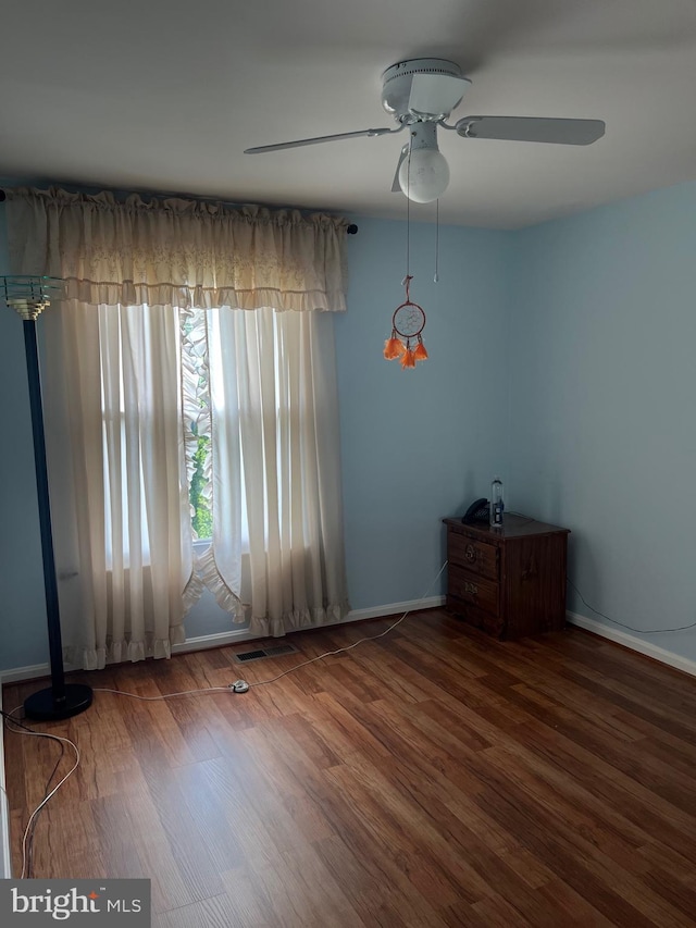 5 Coliston Rd Unit C, Reisterstown, MD 21136 - unfurnished dining area with ceiling fan, wood finished floors, and baseboards