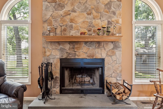 22 Devonshire Dr, Voorhees, NJ 08043 - detailed view of baseboards and a fireplace
