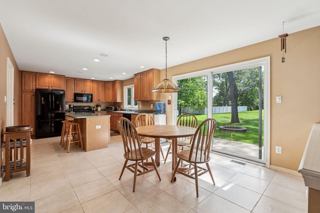 22 Devonshire Dr, Voorhees, NJ 08043 - dining room with recessed lighting, light tile patterned floors, and baseboards