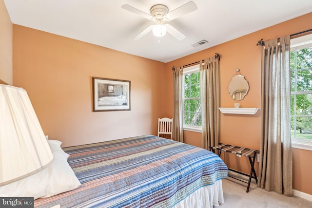 22 Devonshire Dr, Voorhees, NJ 08043 - bedroom featuring light colored carpet, multiple windows, ceiling fan, and baseboards