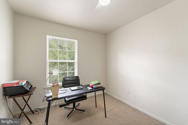 96 High Meadows Dr, Sicklerville, NJ 08081 - carpeted office with baseboards and ceiling fan