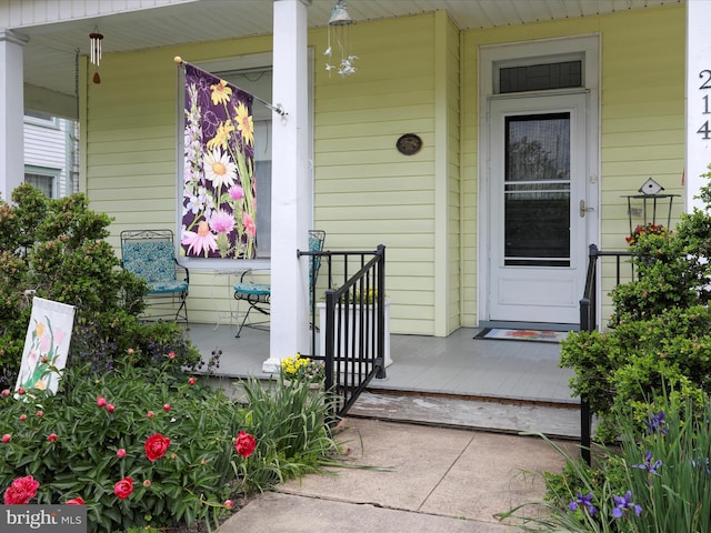 214 Center St, Edinburg, VA 22824 - doorway to property featuring a porch