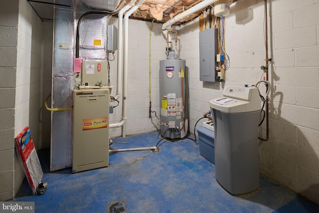 121 Washington Pl, State College, PA 16801 - utilities with gas water heater, electric panel, and heating unit