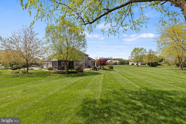 view of grassy yard