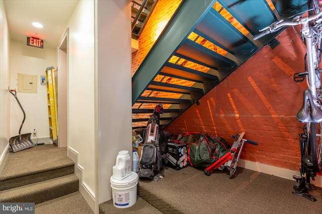 unfinished attic with stairs