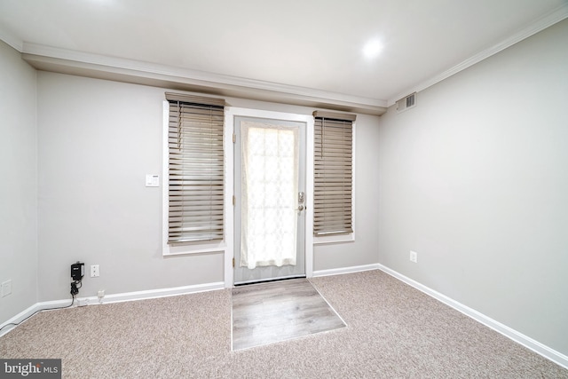 8318 Kingsgate Rd Unit 537, Springfield, VA 22152 - foyer entrance with carpet, healthy amount of natural light, baseboards, and crown molding