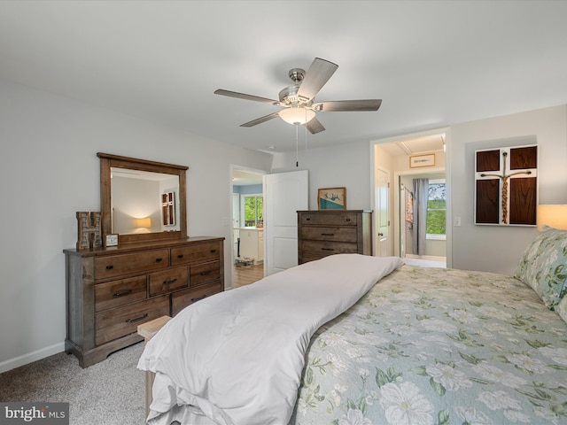 433 Tulip Poplar Dr, Linden, VA 22642 - bedroom featuring multiple windows, baseboards, a ceiling fan, and carpet