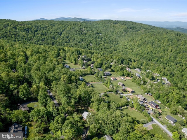 433 Tulip Poplar Dr, Linden, VA 22642 - aerial view of property's location featuring a forest and a mountain backdrop
