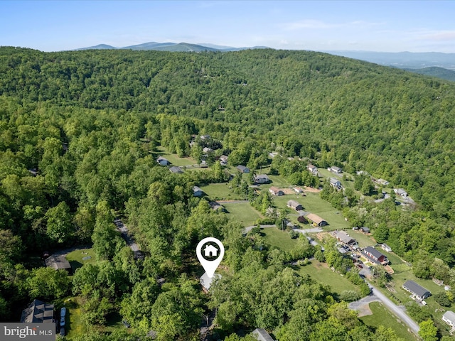 433 Tulip Poplar Dr, Linden, VA 22642 - aerial view of property and surrounding area featuring a forest and a mountain backdrop