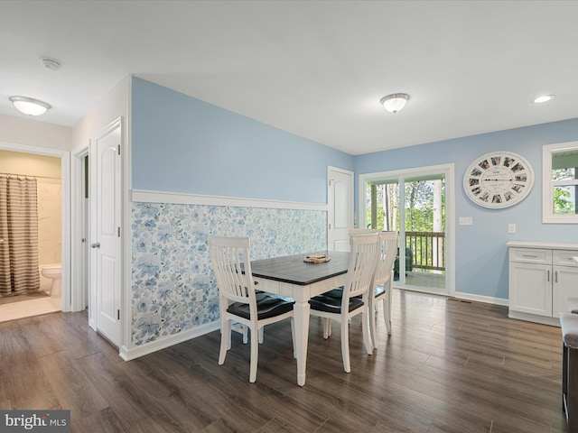 433 Tulip Poplar Dr, Linden, VA 22642 - dining area featuring healthy amount of natural light, dark wood-style flooring, and baseboards