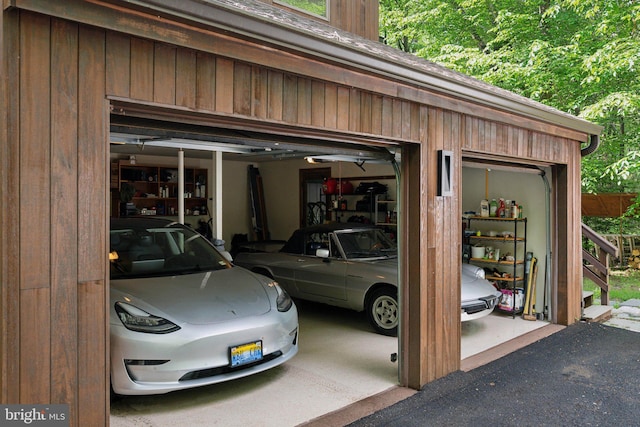 view of garage