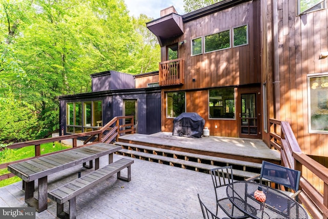 deck with area for grilling