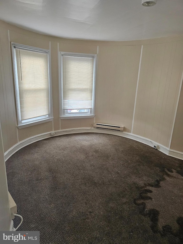 1322 Windrim Ave, Philadelphia, PA 19141 - empty room featuring a baseboard heating unit and carpet