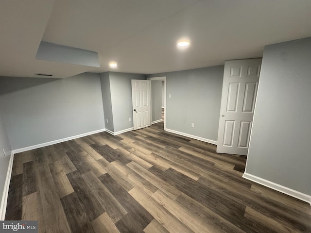 581 Milford Neck Rd, Milford, DE 19963 - finished basement featuring baseboards, dark wood-type flooring, and recessed lighting