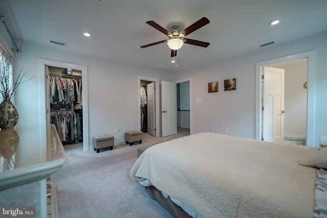 8212 Hickory Hollow Dr, Glen Burnie, MD 21060 - carpeted bedroom with recessed lighting, a spacious closet, baseboards, ceiling fan, and a closet