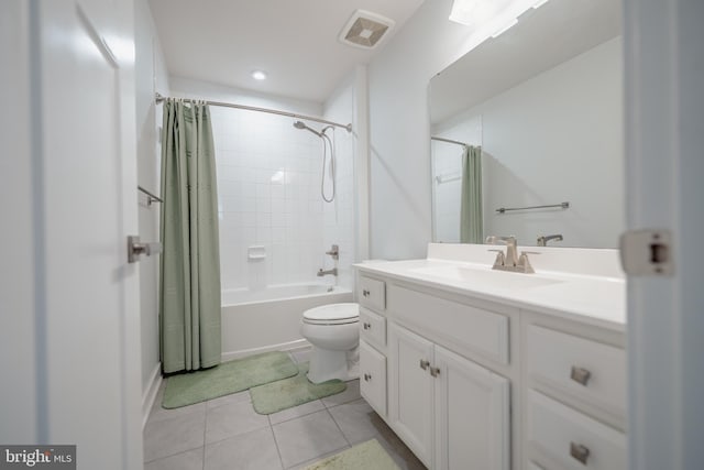 8212 Hickory Hollow Dr, Glen Burnie, MD 21060 - bathroom with tile patterned floors, toilet, shower / bath combo, and vanity