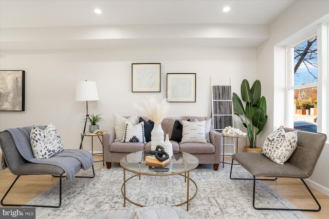 1413 E Lafayette Ave, Baltimore, MD 21213 - living area featuring wood finished floors, recessed lighting, and baseboards