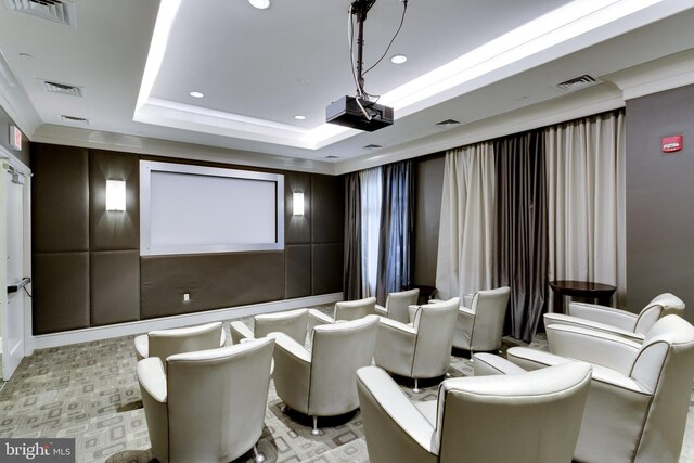 851 N Glebe Rd Unit 406, Arlington, VA 22203 - cinema featuring a tray ceiling and recessed lighting