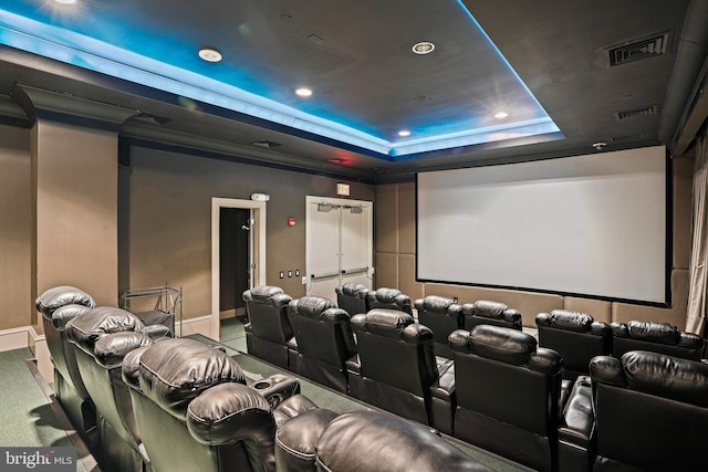 851 N Glebe Rd Unit 406, Arlington, VA 22203 - carpeted home theater with a raised ceiling, recessed lighting, and baseboards