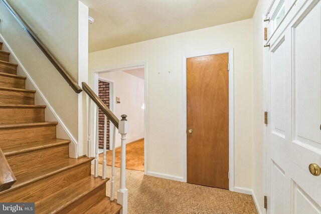 800 Little Shiloh Rd, West Chester, PA 19382 - entrance foyer with carpet floors, stairs, and baseboards