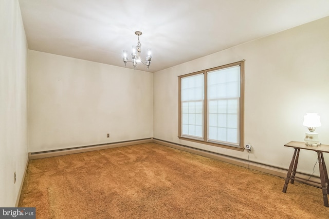 800 Little Shiloh Rd, West Chester, PA 19382 - unfurnished room with a chandelier, carpet floors, and baseboards