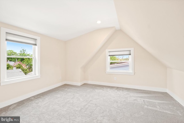 1706 Otis St NE, Washington, DC 20018 - additional living space with plenty of natural light, carpet, vaulted ceiling, baseboards, and recessed lighting
