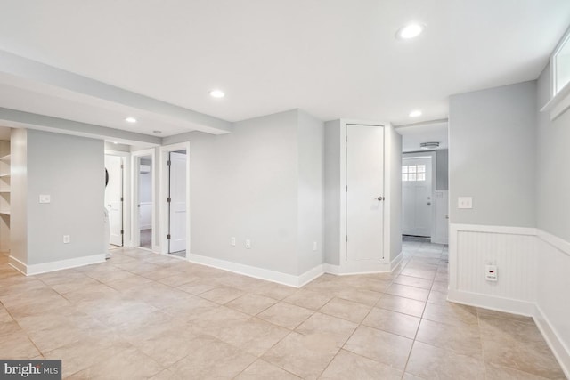 1706 Otis St NE, Washington, DC 20018 - below grade area with recessed lighting and light tile patterned floors