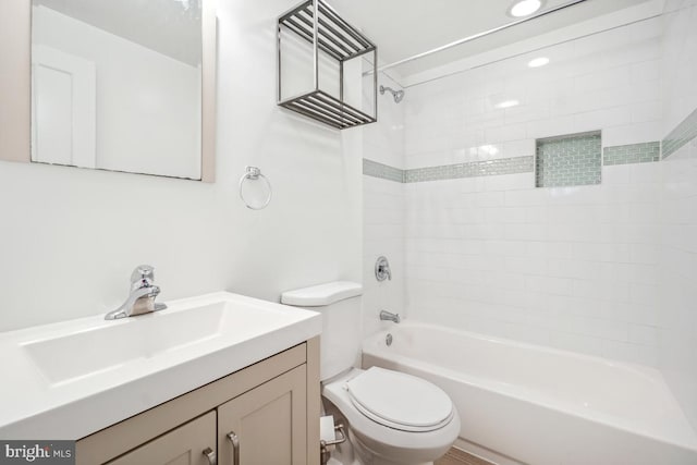 1706 Otis St NE, Washington, DC 20018 - bathroom with toilet, shower / bathtub combination, and vanity