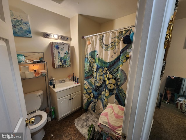 321 E 21st St, Baltimore, MD 21218 - full bathroom featuring toilet, vanity, and a shower with shower curtain