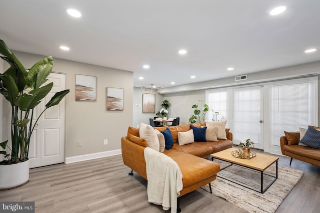 12705 Gordon Blvd Unit 37, Woodbridge, VA 22192 - living room with recessed lighting and light wood-type flooring
