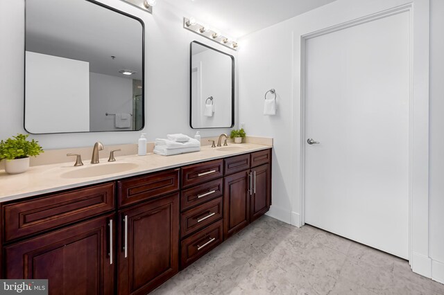bathroom with double vanity