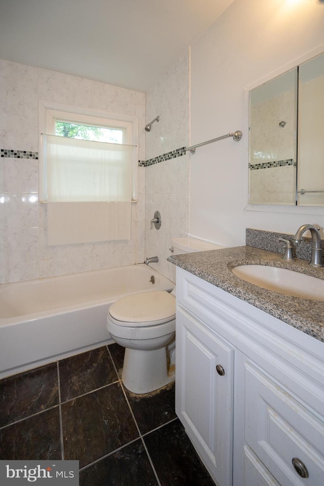 402 Old Courthouse Rd NE, Vienna, VA 22180 - full bathroom featuring bathing tub / shower combination, vanity, and toilet