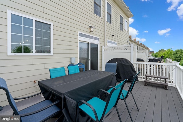 1338 Lowman St, Baltimore, MD 21230 - wooden terrace with outdoor dining area and area for grilling