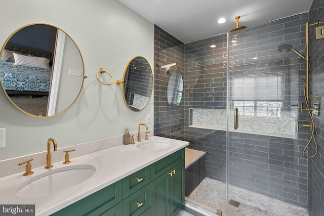 1338 Lowman St, Baltimore, MD 21230 - full bathroom featuring double vanity and a stall shower