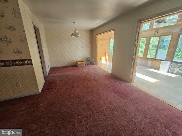 7023 Dolphin Rd, Lanham, MD 20706 - unfurnished dining area featuring wallpapered walls and carpet flooring