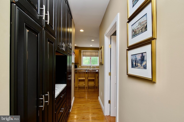 8931 Kiger St, Lorton, VA 22079 - hall featuring light wood finished floors and recessed lighting