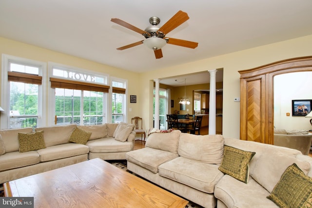 8931 Kiger St, Lorton, VA 22079 - living room featuring ceiling fan
