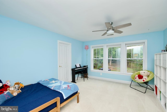 8931 Kiger St, Lorton, VA 22079 - bedroom with carpet flooring, baseboards, and a ceiling fan