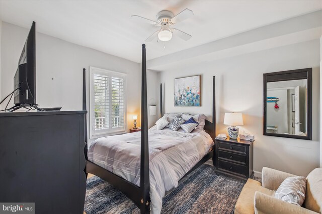 105 56th Unit 210P1, Ocean City, MD 21842 - bedroom with baseboards and ceiling fan
