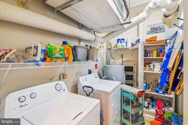 105 56th Unit 210P1, Ocean City, MD 21842 - clothes washing area featuring independent washer and dryer and water heater