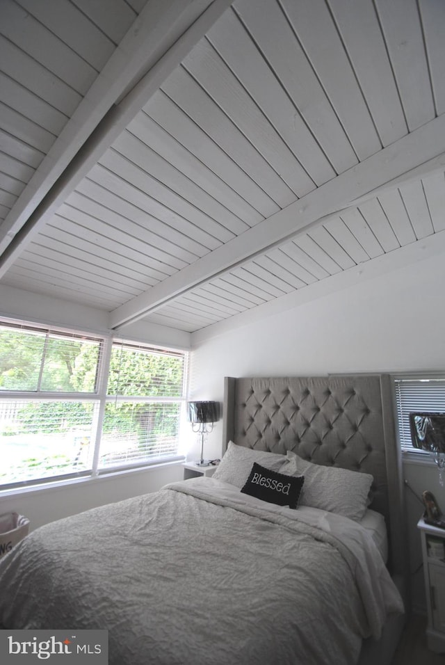 7807 Sycamore Dr, Falls Church, VA 22042 - bedroom featuring beam ceiling and wood ceiling