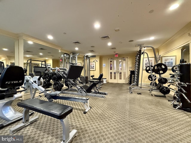 1441 Rhode Island Ave NW Unit 817, Washington, DC 20005 - exercise room featuring recessed lighting and crown molding