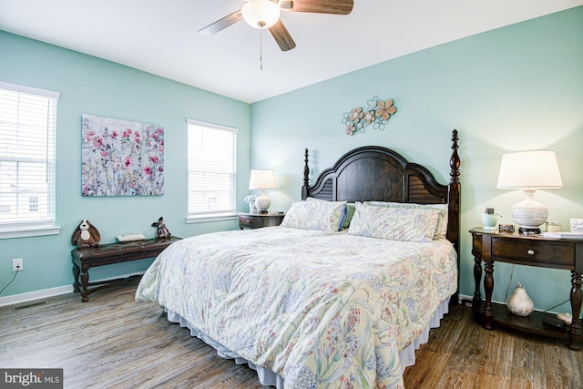 1143 Kayla Ln, Townsend, DE 19734 - bedroom featuring wood finished floors, baseboards, and a ceiling fan