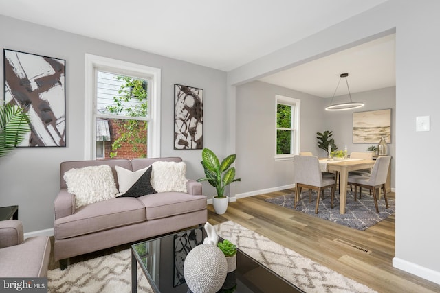3531 Milford Mill Rd, Baltimore, MD 21244 - living area with healthy amount of natural light, wood finished floors, and baseboards