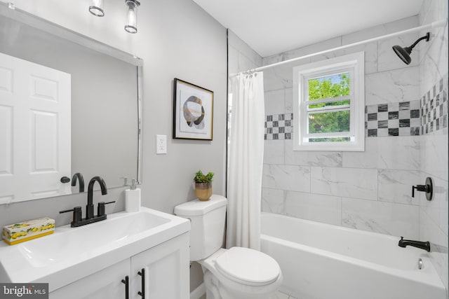 3531 Milford Mill Rd, Baltimore, MD 21244 - full bathroom featuring shower / bath combo, toilet, and vanity
