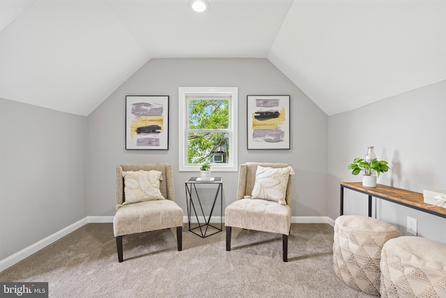 3531 Milford Mill Rd, Baltimore, MD 21244 - sitting room with carpet flooring, lofted ceiling, baseboards, and recessed lighting