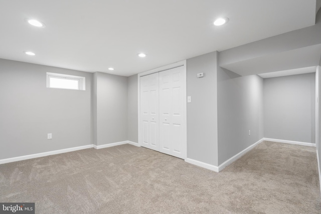 3531 Milford Mill Rd, Baltimore, MD 21244 - below grade area featuring carpet flooring, recessed lighting, and baseboards